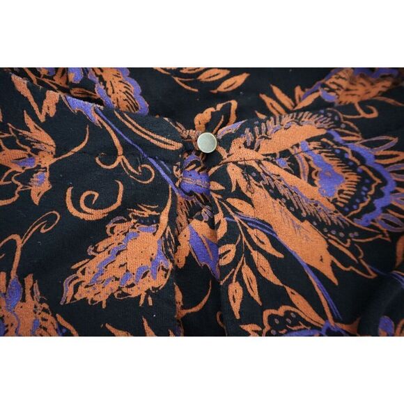 Free People OB1068116 Women's Sz XS Black Floral Print Hello Lover Tunic Top - Picture 4 of 9